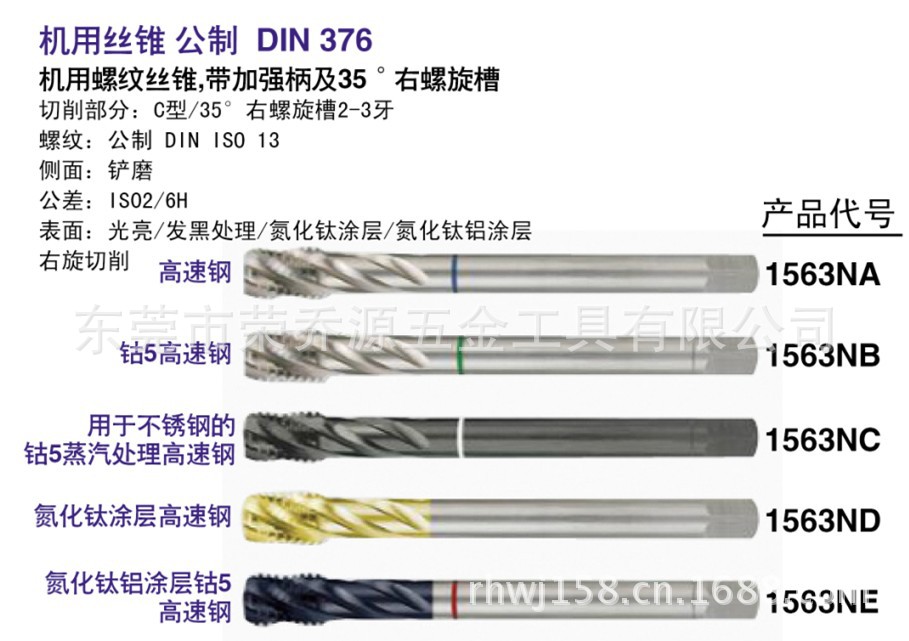 德国机用丝锥精工典范 K牌威耐德DIN376 1563N评测与价格分析
